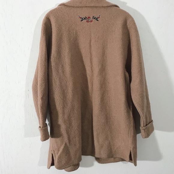 Vintage City Scape Slouchy Embroidered Wool Coat - Picture 5 of 8